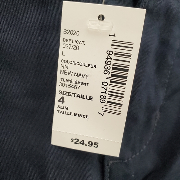 The Childrens Place Boys Chino Uniform Pants Size 4 Slim Navy Blue NWT - Picture 2 of 8